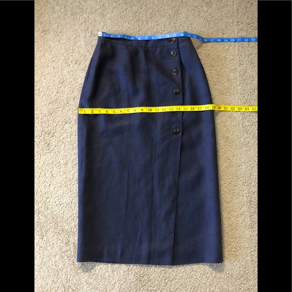 Liz Claiborne 100% Linen Skirt Sz 8P Pencil Straight Pockets - Picture 3 of 12